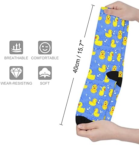 Kauçuk Sarı Ördekler komik çoraplar Buzağı Üzerinde yüksek Tüp Çorap Renk Eşleştirme Erkekler Kadınlar için