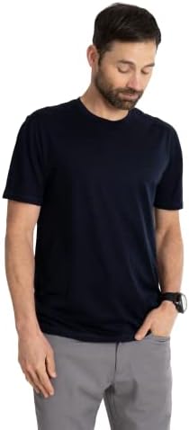 Yünlü Giyim erkek Merinos Yünü Ekip Boyun Tee Gömlek-Ultralight-Esneklik Nefes Anti-Koku