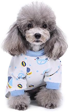 SELMAİ Köpek Pijama Pjs Kedi Giyim Pijama ile Düğme Nefes Yumuşak Pamuk Elastik Pet Kostüm Araba Tekne tulum için