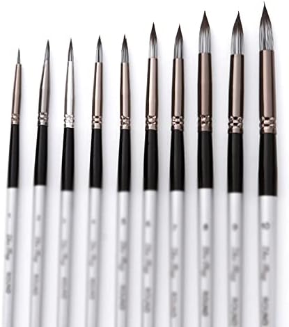 XWWDP 10 Sanat Suluboya Fırçaları Düz Yağ Fırçası boya seti Fırça Kalem Gibi cetvel kalemi Sanat Malzemeleri (Renk:
