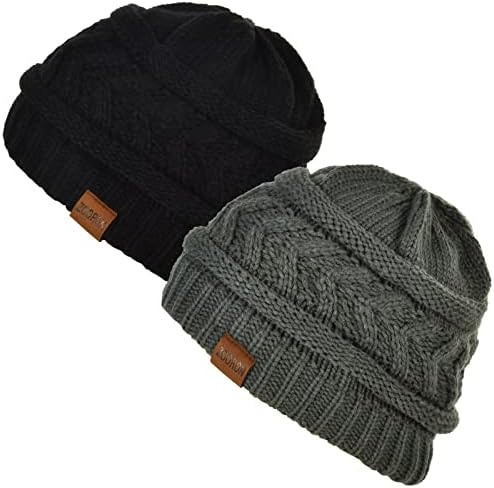 ZOORON Kış Şapka Kadınlar için Kablo örgü şapkalar Yumuşak Sıcak Bayan Kasketleri Streç Kalın Örme Kap Soğuk Hava