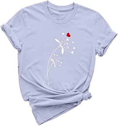 Ekip Boyun Bluz Kadınlar Yaz güz giyimi Kısa Kollu Pamuklu Grafik Salonu Bluz T Shirt Kadınlar için XK XK