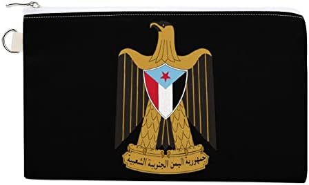 Arması Güney Yemen Tuval bozuk para cüzdanı Kılıfı Değişim Cüzdan Tutucu saklama çantası Erkekler Kadınlar için