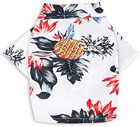 CheeseandU Pet havai gömleği, Yeni Stil Yaz Plaj Yelek Kısa Kollu evcil köpek kıyafeti Üst Çiçek Ananas T-Shirt Hawaii