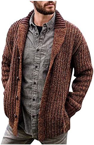 Uzun kollu üst, sonbahar ve kış erkek moda gevşek hırka sıcak yaka kapüşonlu ceket kazak