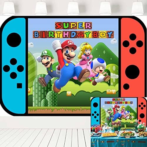 Süper Mario Zemin Doğum Günü Partisi için video oyunu Mario Bros Tema Arka Plan Erkek Çocuklar için Parti Süslemeleri
