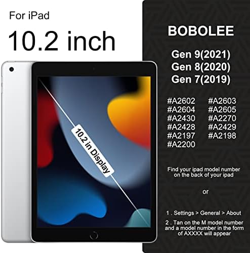 BOBOLEE iPad Kılıfı 10.2 iPad 9th Nesil Kılıf 2021 / iPad 8th Nesil Kılıf 2020 / iPad 7th Nesil Kılıf 2019 iPad Kapak