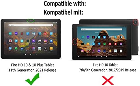 Zinibri Kılıf için Yangın HD 10 Artı Tablet 11th Nesil 2021 Sürümü, yangın HD 10 Tablet Kılıf Kapak 2021 Premium PU