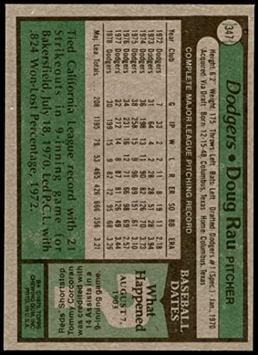 1979 Topps 347 Doug Rau Los Angeles Dodgers (Beyzbol Kartı) NM Dodgers