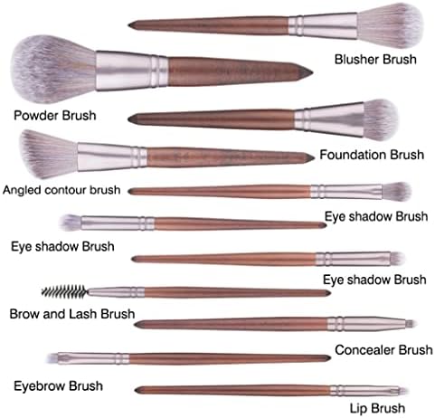 RENSLAT 11 adet Makyaj Fırçalar Set Ceviz Kolu Pudra Allık Dudak Eyeliner Göz Farı Mikrokristalin ıpek Fırça Güzellik