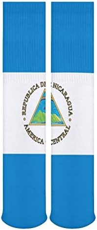 Nikaragua Bayrağı Tüp Çorap Mürettebat Çorap Nefes Atletik Çorap Çorap Açık Unisex için