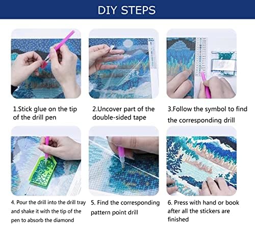 5D DIY Elmas Boyama Kitleri Yetişkinler için, yuvarlak Tam Matkap Mavi Rüya Elmas Sanat Acemi, çiçek Elmas Boyama