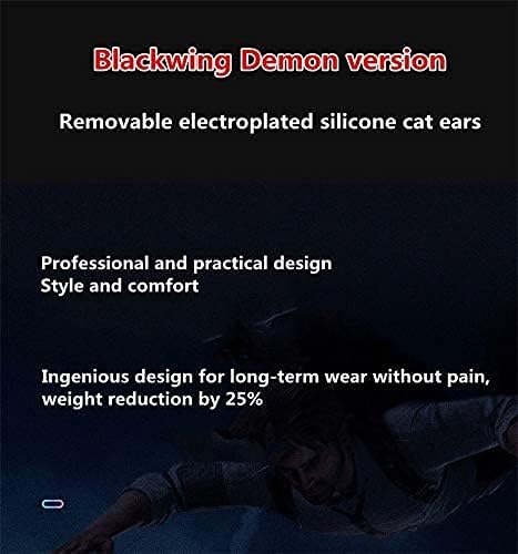ZOOPIE Kablolu Kedi Kulak Oyun Mikrofonlu kulaklıklar, Aktif Gürültü Önleyici RGB Aydınlık Siyah Şeytan Versiyonu,