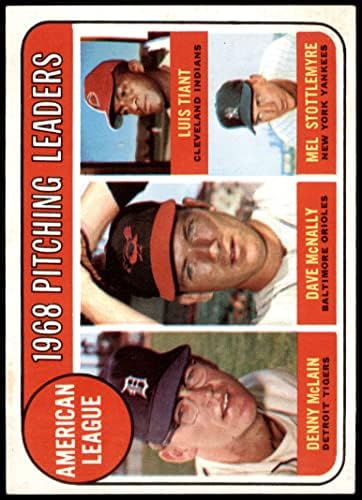 1969 Topps 9 AL Atış Liderleri Denny McLain / Luis Tiant / Dave McNally / Mel Stottlemyre Detroit / Cleveland /