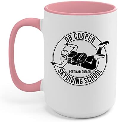 DB Cooper Skydiving Okul Portland Oregon Komik Kahve Kupa Erkekler Kadınlar İçin (11 OZ, Beyaz)