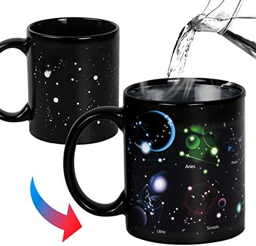 Kmiles İsı Değiştirme Takımyıldızı Kupa Renk Değiştiren Kupa Büyülü Kahve Kupa çay bardağı 12 Ons - Yenilik Noel için
