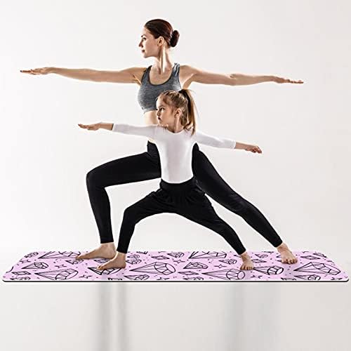 Yoga Mat Pembe Elmas Desen Çevre Dostu Kaymaz Fitness egzersiz matı Pilates ve Zemin Egzersizleri