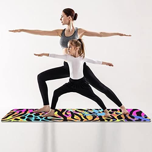 6mm Ekstra Kalın Yoga Mat, Vahşi Seksi Leopar Baskı Baskı Çevre Dostu TPE egzersiz matları Pilates Mat Yoga, Egzersiz,