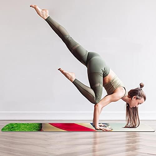 6mm Ekstra Kalın Yoga Mat, Bayrak Yeşil Çim Vintage Baskı Çevre Dostu TPE egzersiz matları Pilates Mat Yoga, Egzersiz,