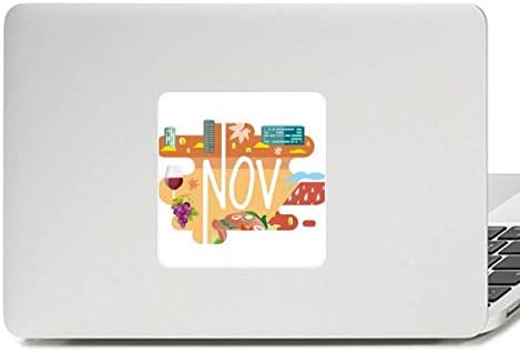 Kasım Ay Sezon İllüstrasyon Çıkartması Vinil Paster laptop etiketi PC Dekorasyon