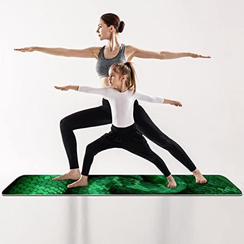 Siebzeh Yeşil Çıngıraklı Yılan Premium Kalın Yoga Mat Çevre Dostu Kauçuk Sağlık ve Fitness Kaymaz Mat Her Türlü Egzersiz