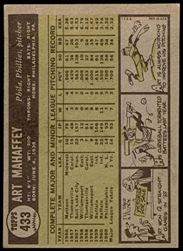 1961 Topps 433 Sanat Mahaffey Philadelphia Phillies (Beyzbol Kartı) VG/ESKİ Phillies