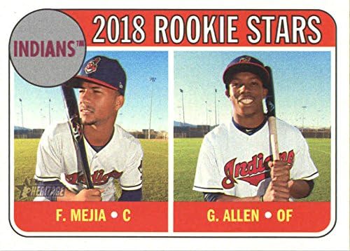 2018 Topps Mirası 244 Francisco Mejia / Greg Allen Cleveland Kızılderilileri Çaylak Beyzbol Kartı